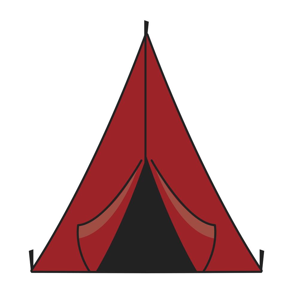 camping red tent vector