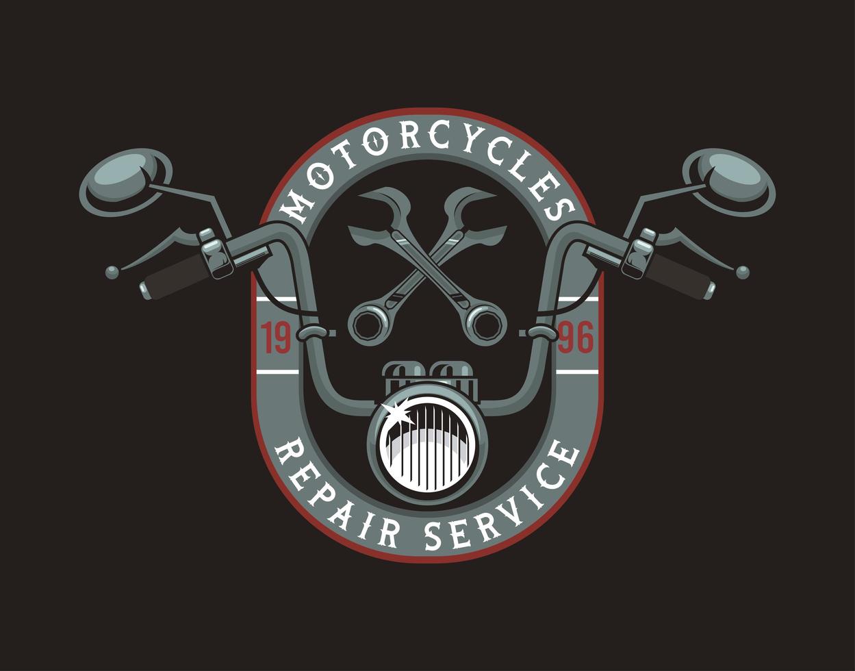 patch motorcycle and tools vector