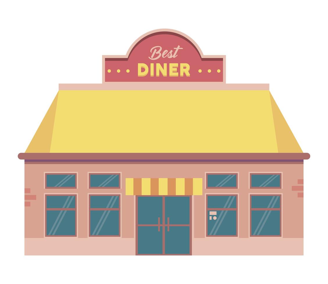best diner building vector