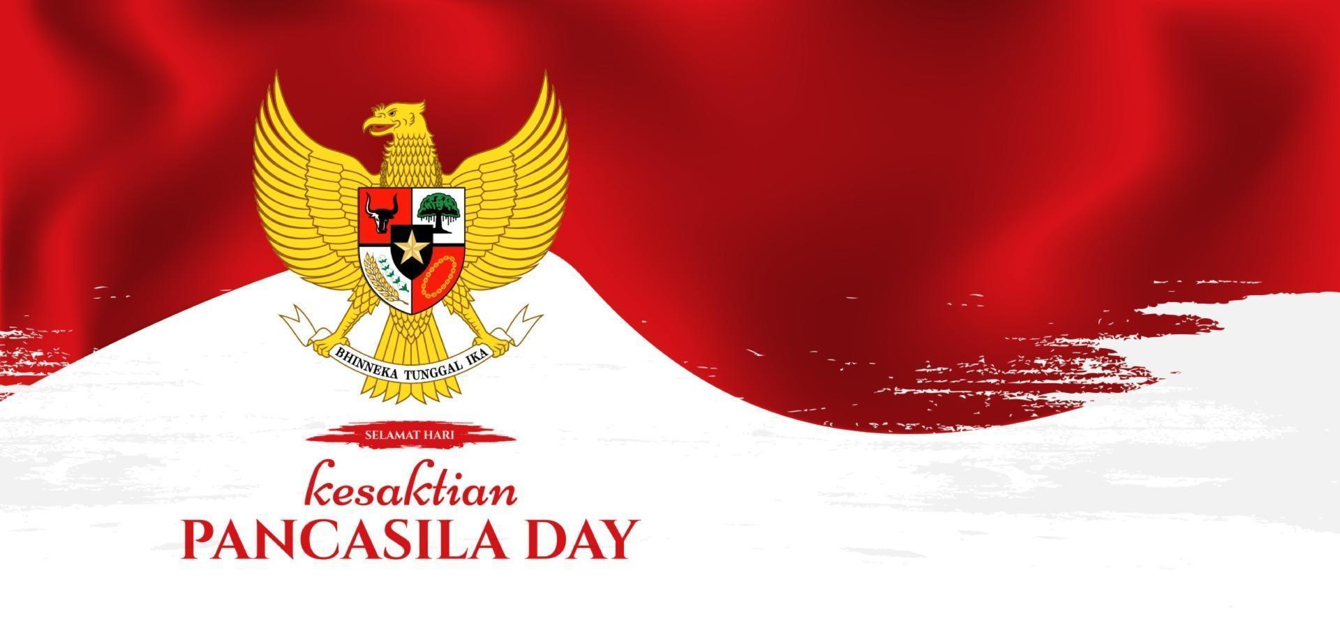 banner de indonesia del día de pancasila vector