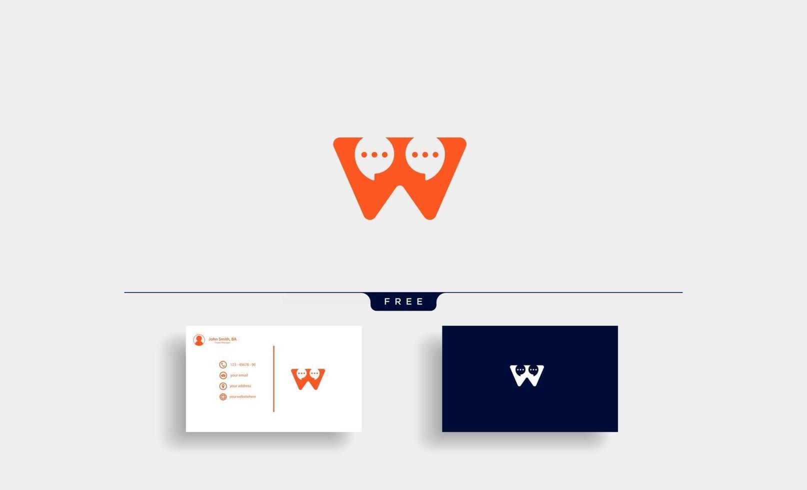 Letter W Chat Logo Design Template Vector illustration