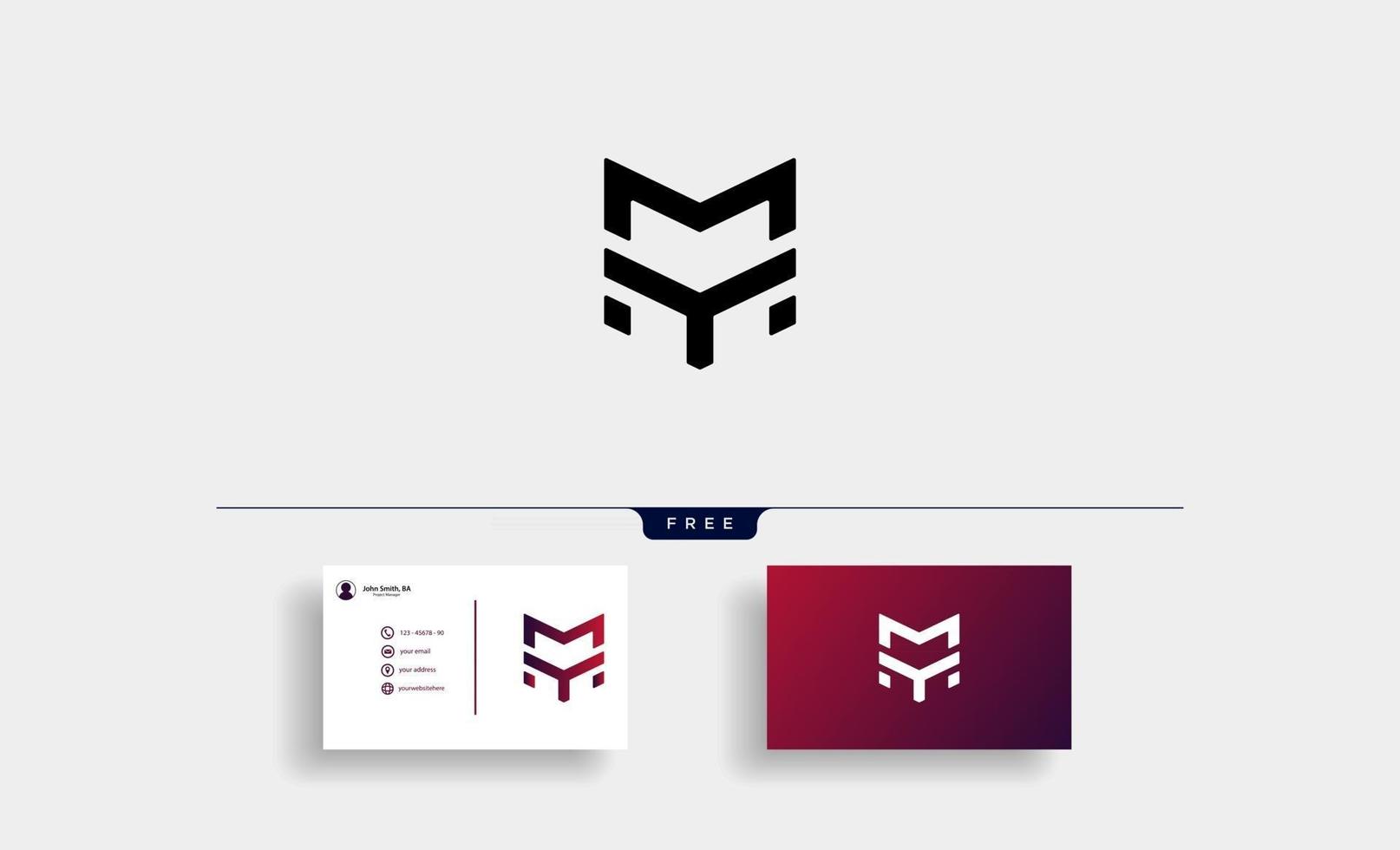 lujo ym my m monograma logo diseño minimalista ilustración vectorial vector