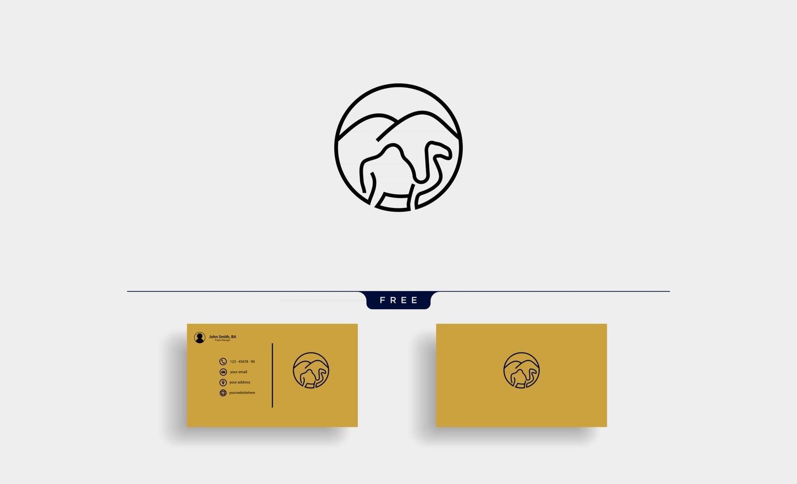 camel Monoline Logo vector design illustration