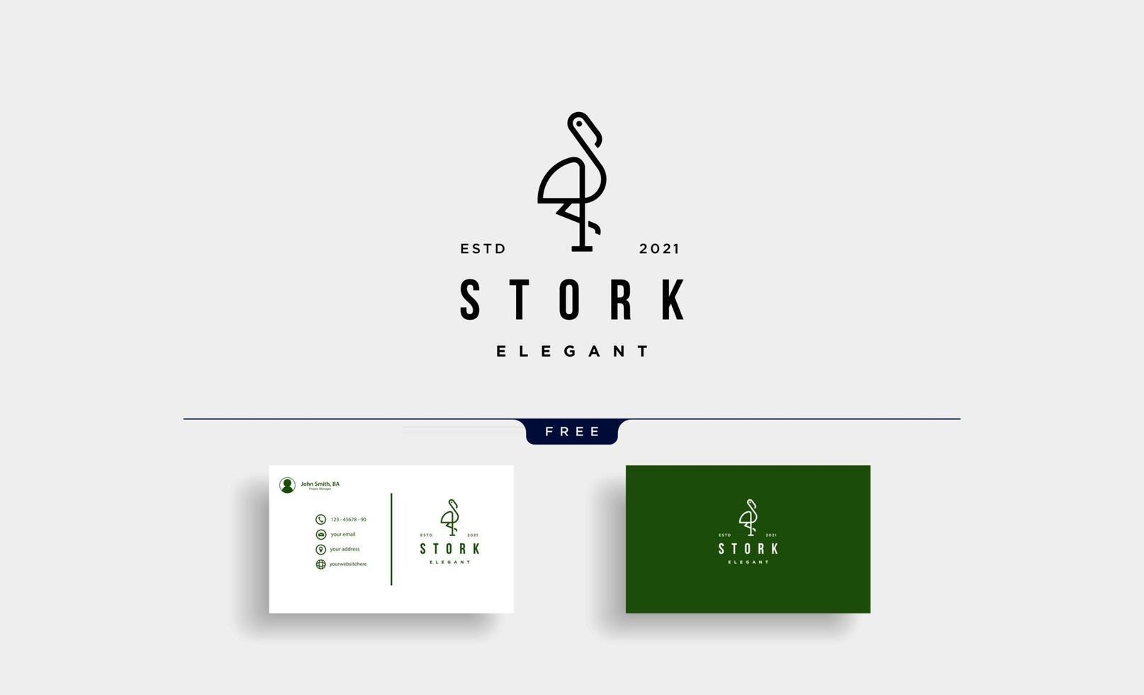 Stork Bird Logo Vector Design illustration