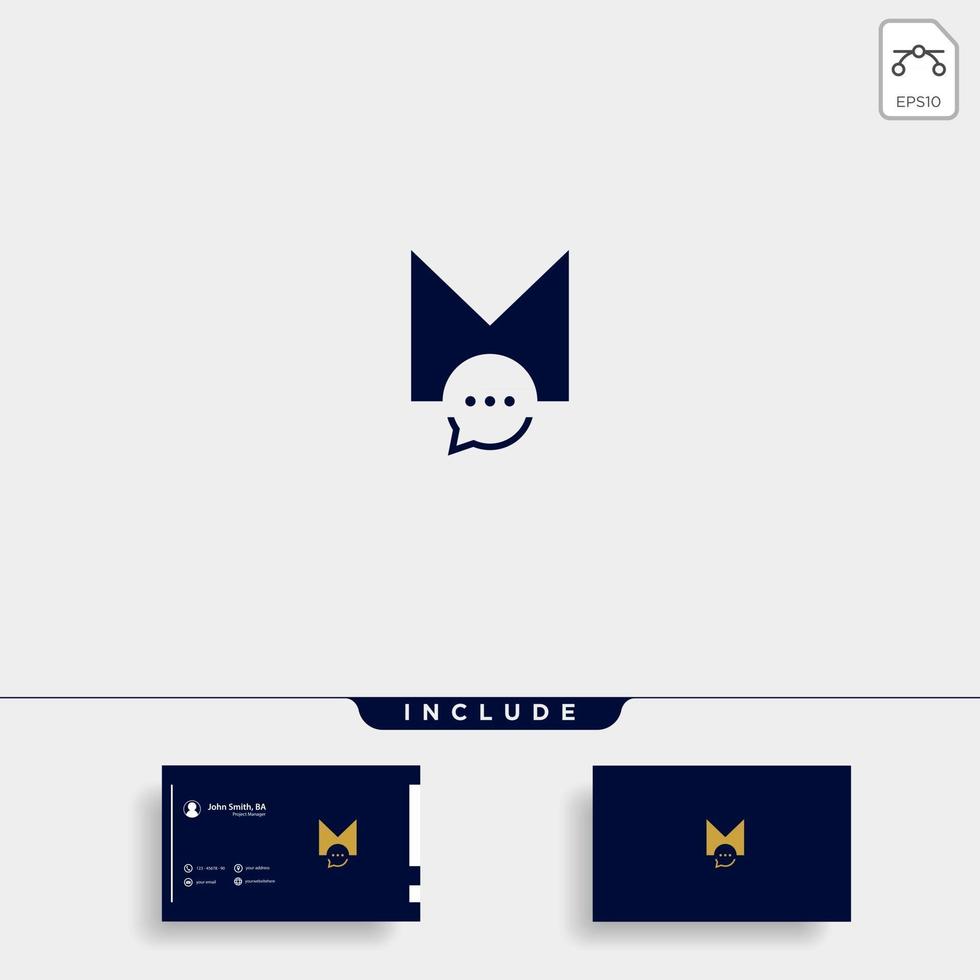 Letter M Chat Logo Template design vector