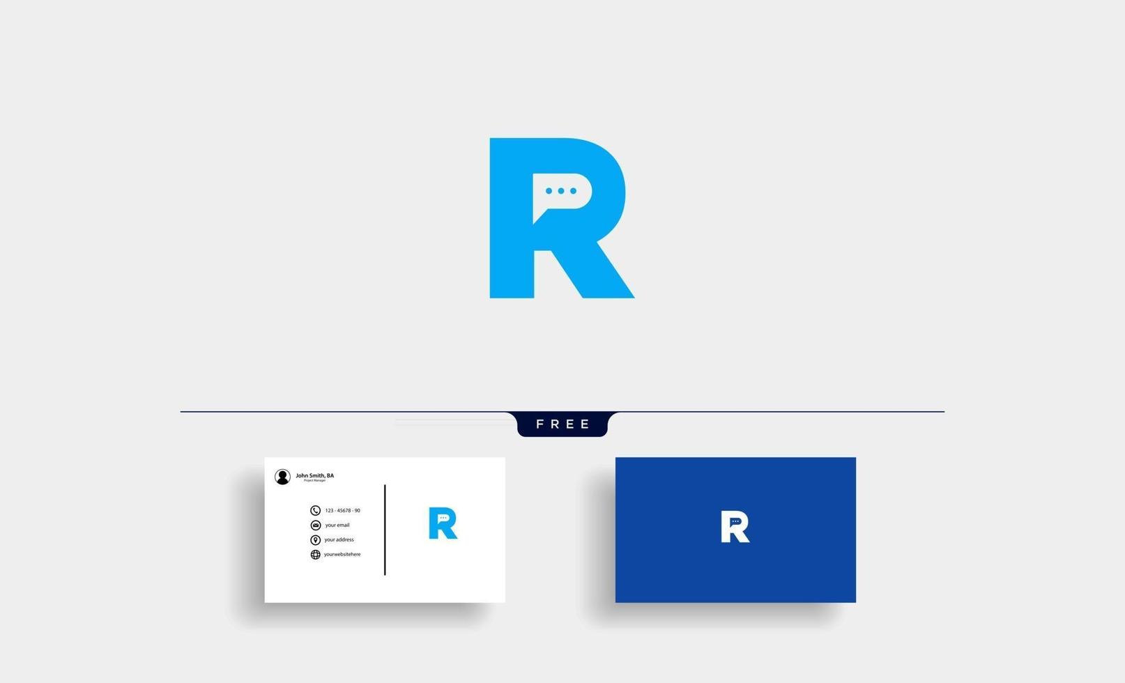 Letter R Chat Vector Logo or Icon Design