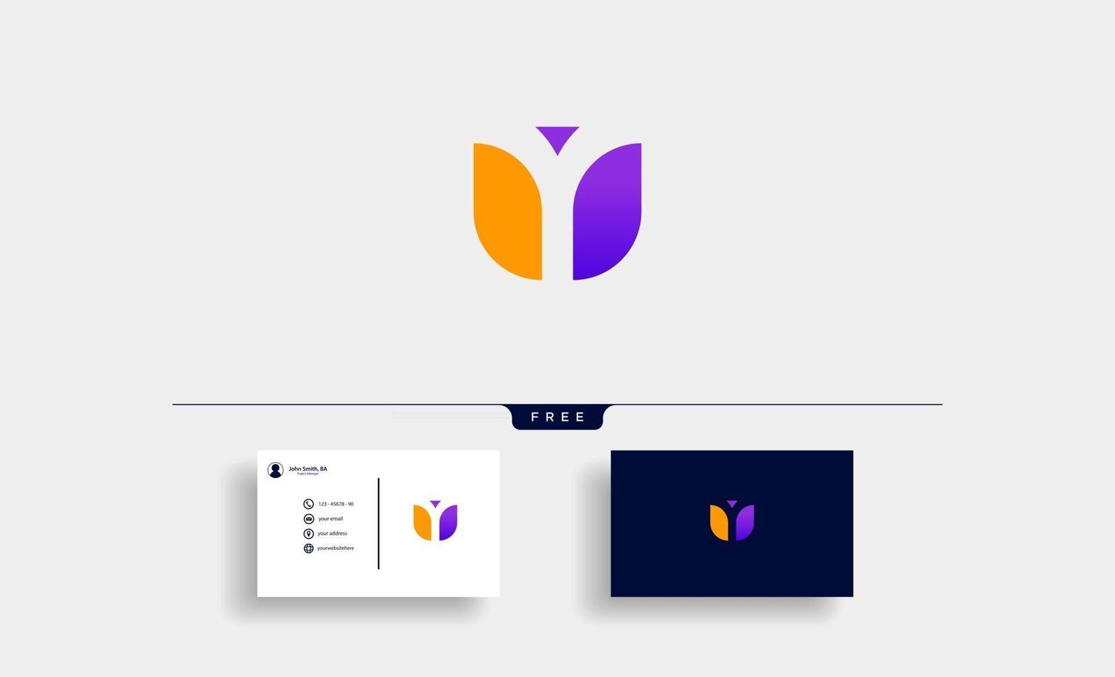 Letra y diseño de logotipo moderno simple con espacio negativo vector