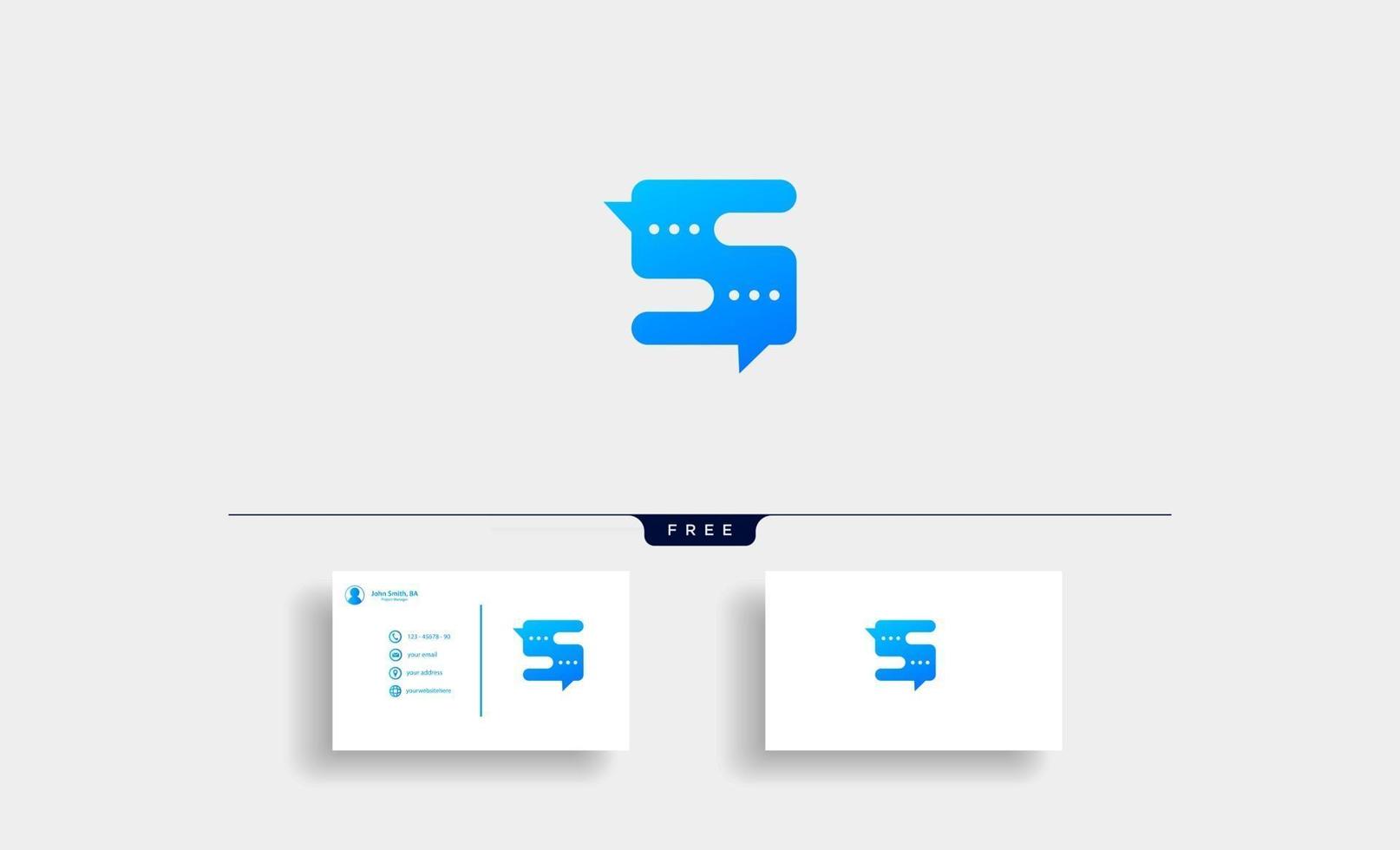 Letter S Chat Vector Logo or Icon Design