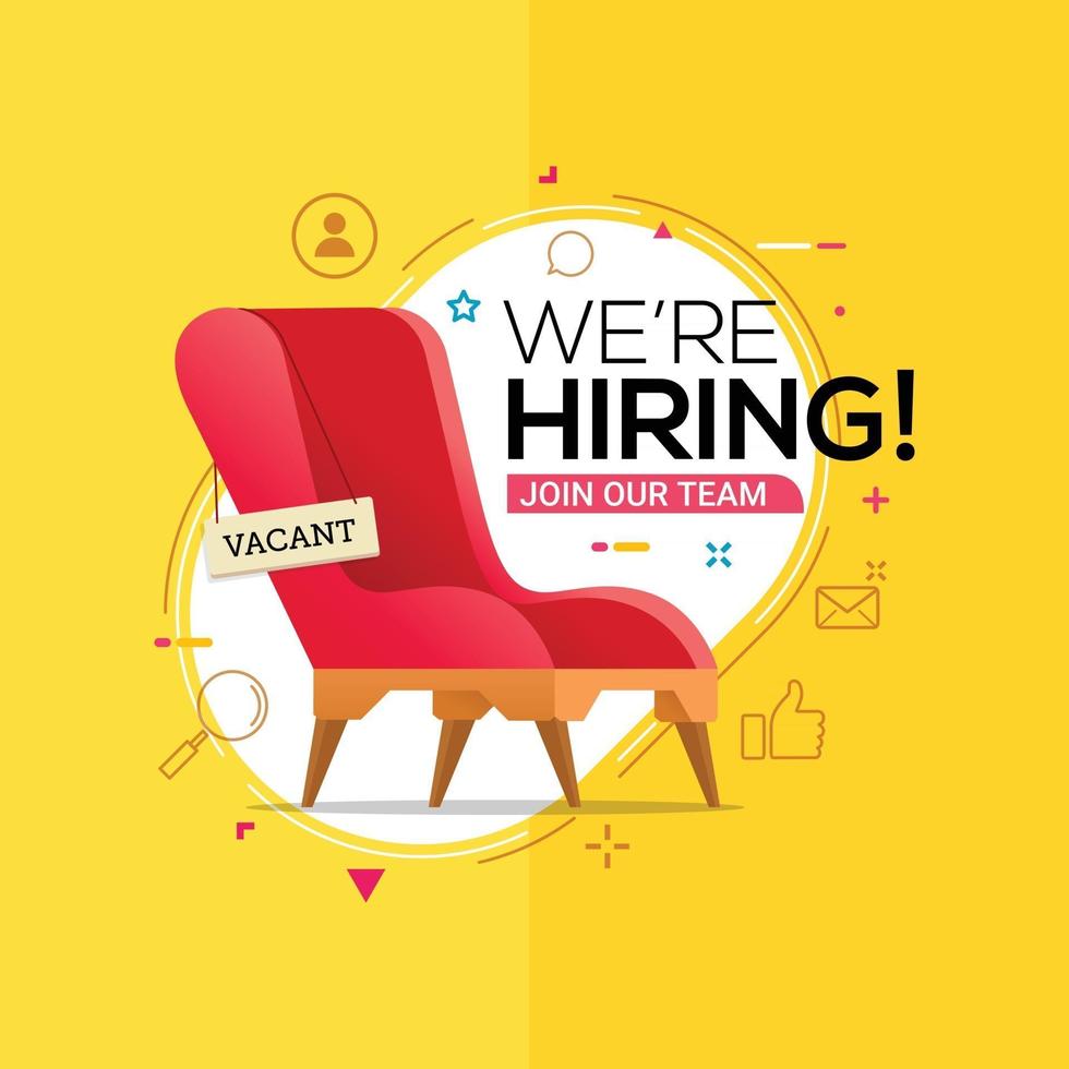 We are hiring banner announcement concept for job vacancy vector