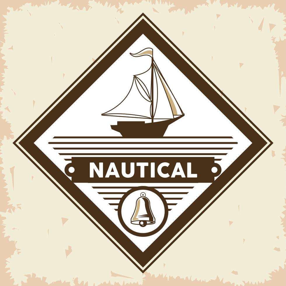 nautical sailboat frame vector