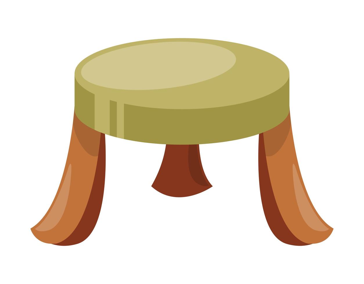 wooden bench furniture vector