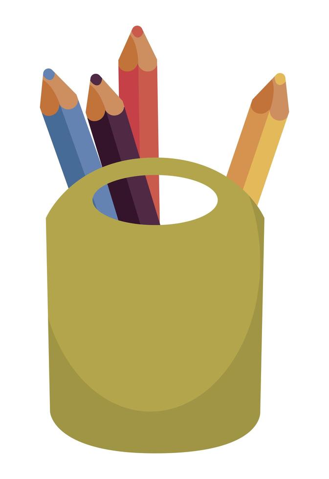 pencils holders supply vector