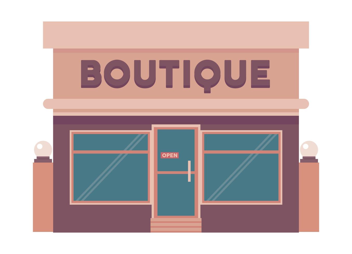 boutique building facade vector