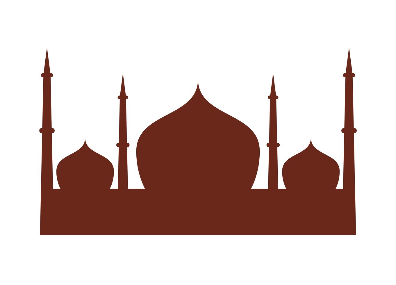 mosque temple silhouette vector