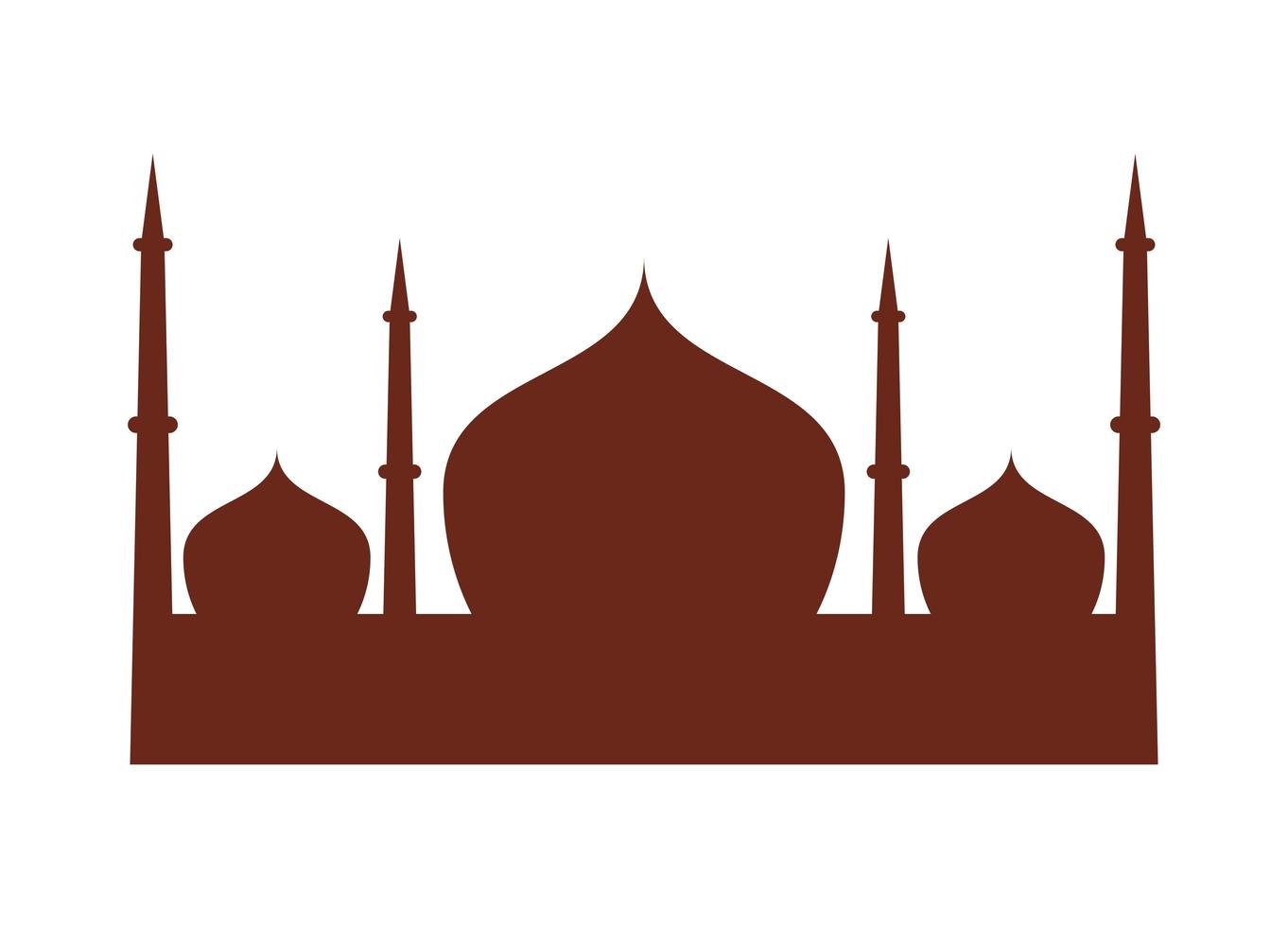 mosque temple silhouette vector