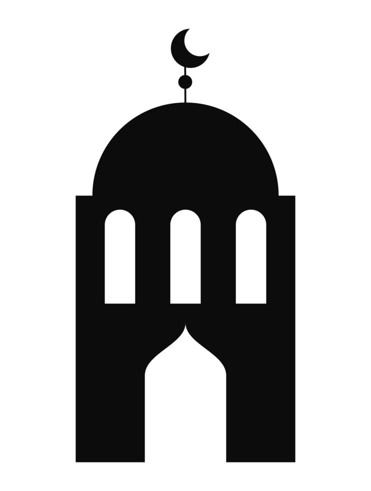 mosque cupule silhouette vector