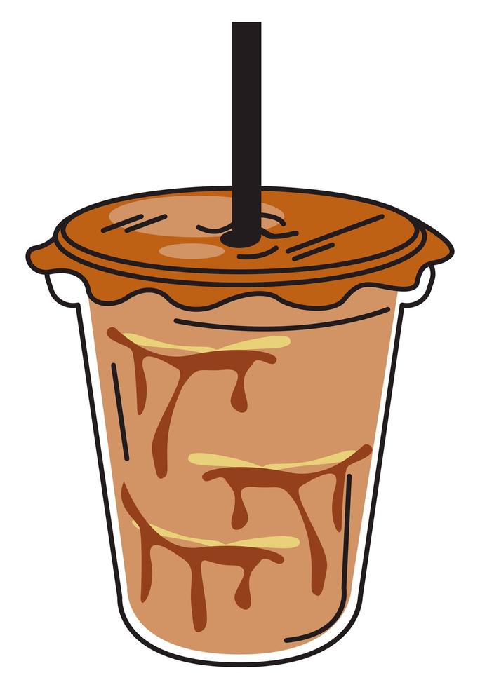 coffee bubble straw vector
