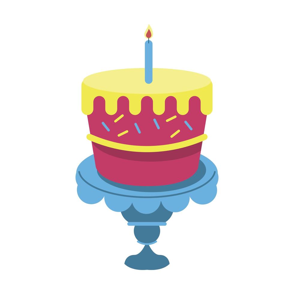 sweet birthday cake vector