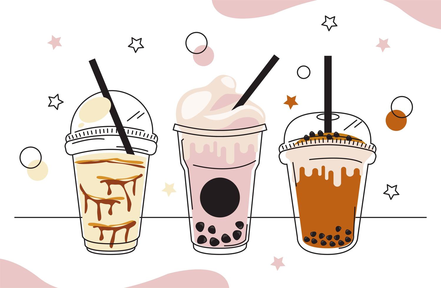 three bubbles milks vector
