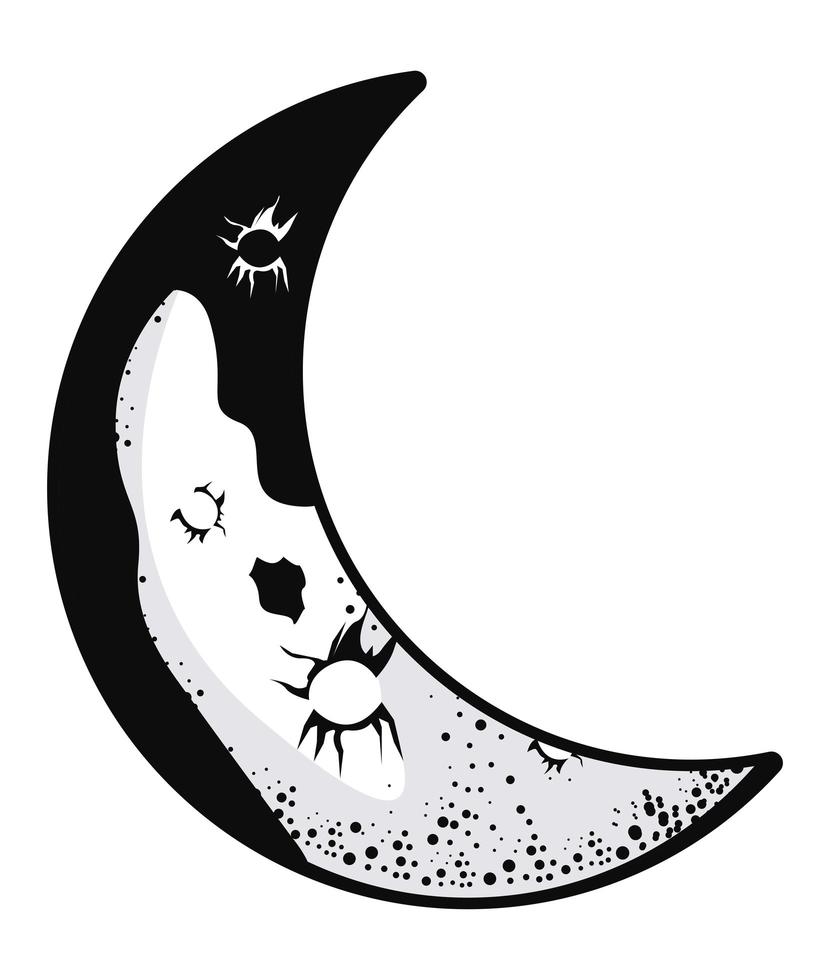 crescent moon phase vector