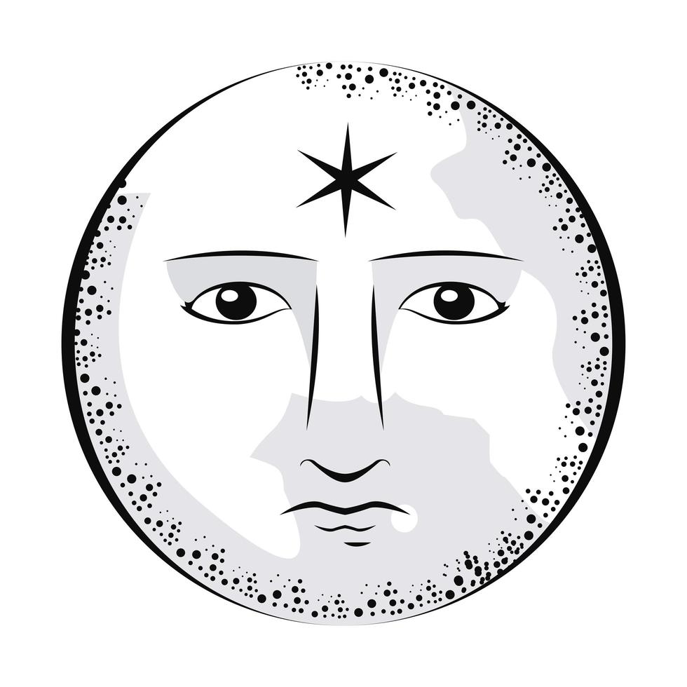 fullmoon with face vector