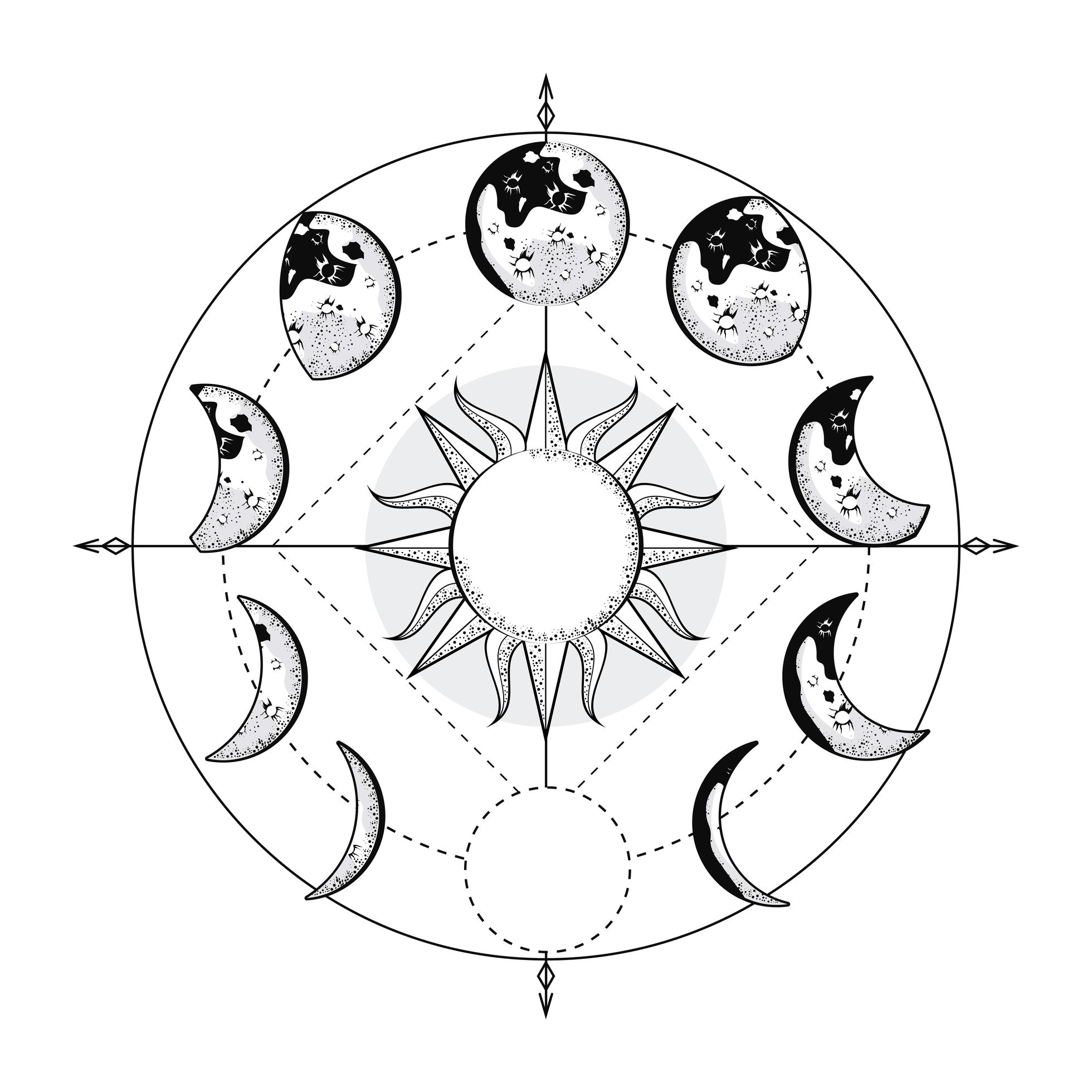 Moon Phases Around 2494926 Vector Art At Vecteezy