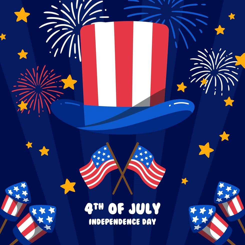 Celebrates 4th of July vector