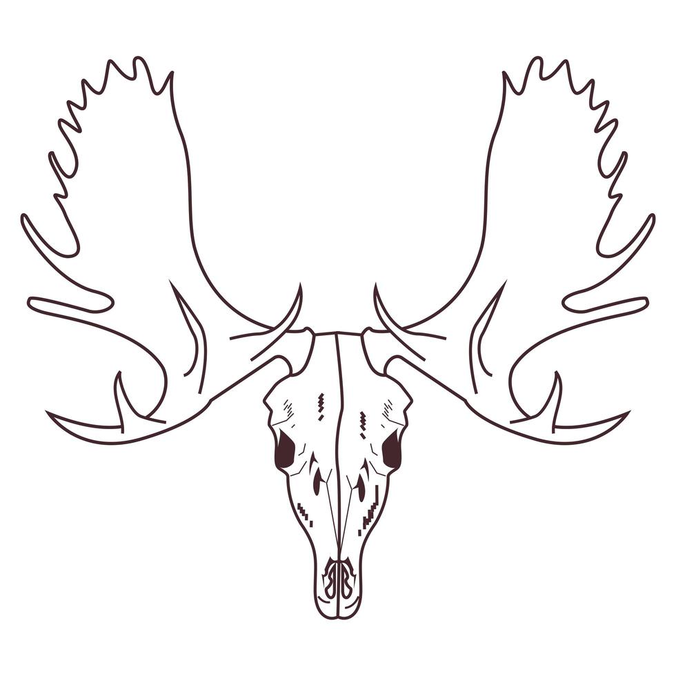 skull head of wild moose icon vector