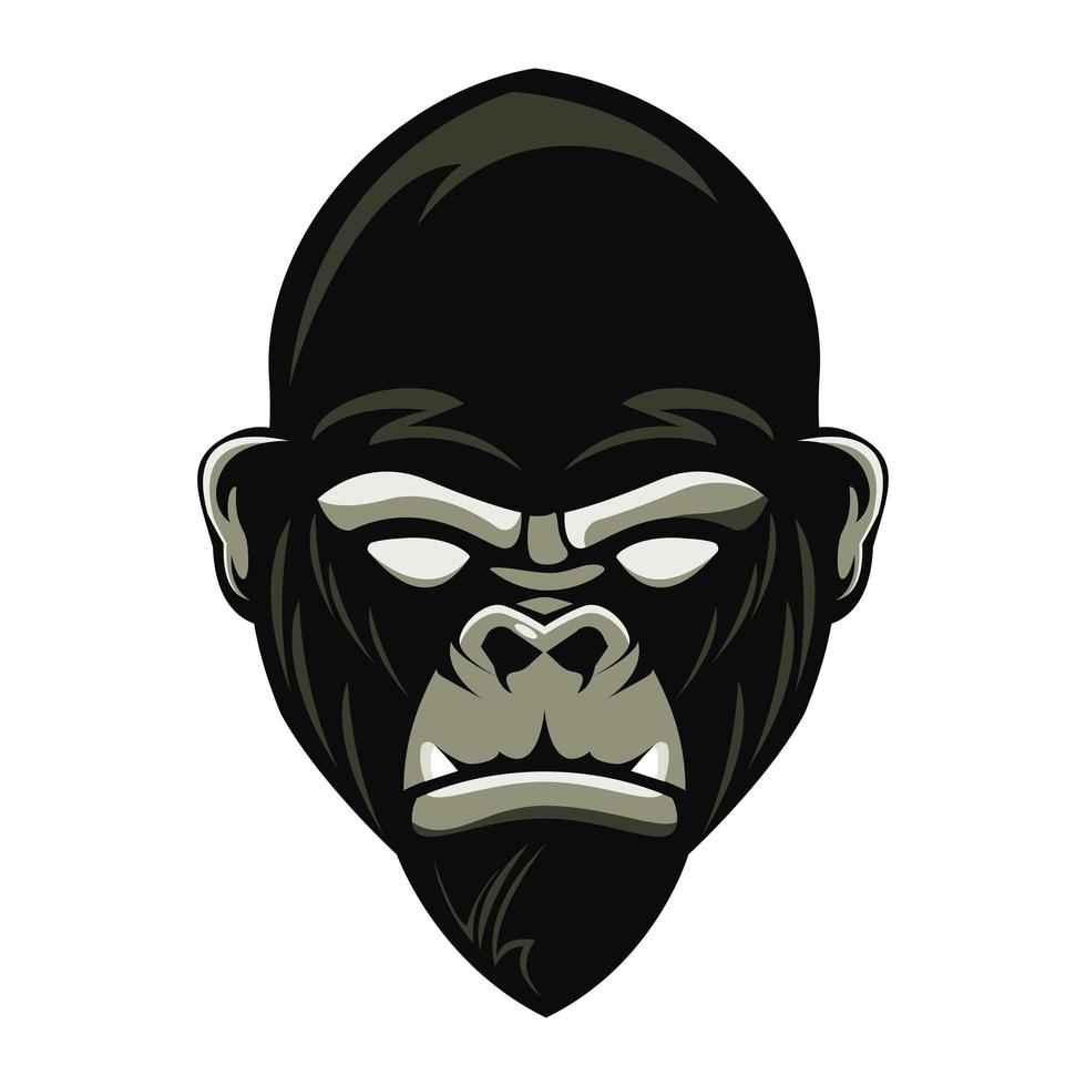 wild gorilla animal head icon vector