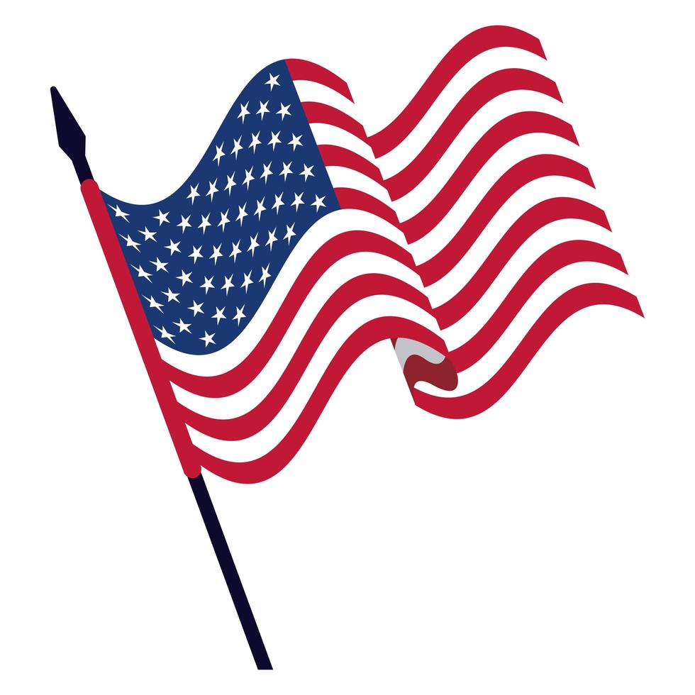 usa flag pole vector