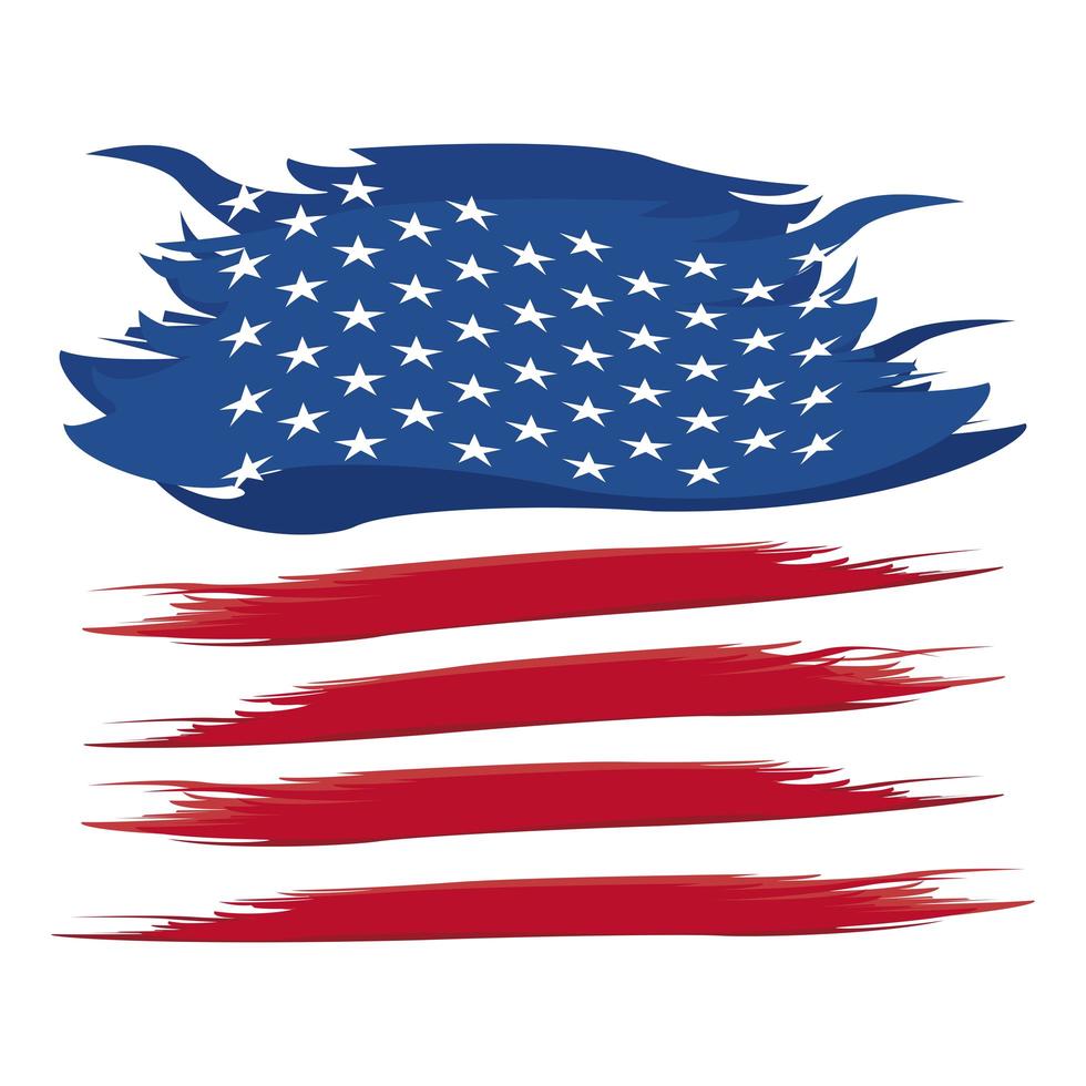 usa flag painted vector