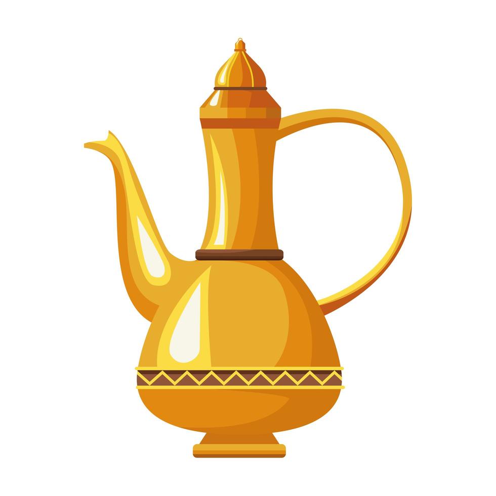 golden jar teapot vector