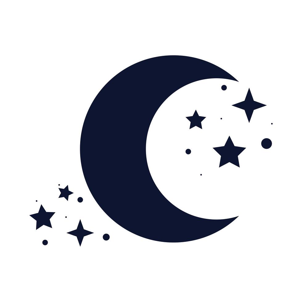 moon and stars vector