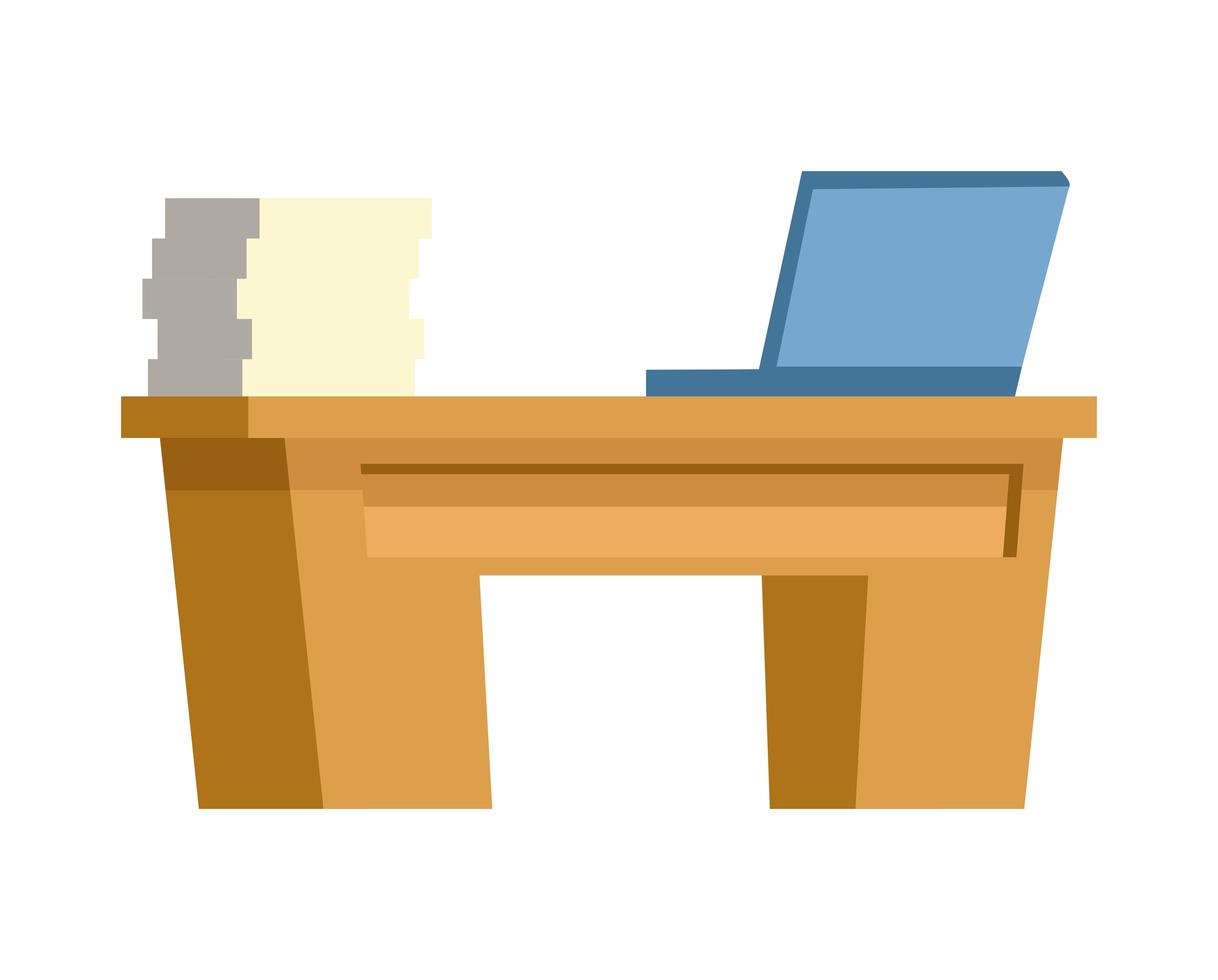 laptop in desk vector