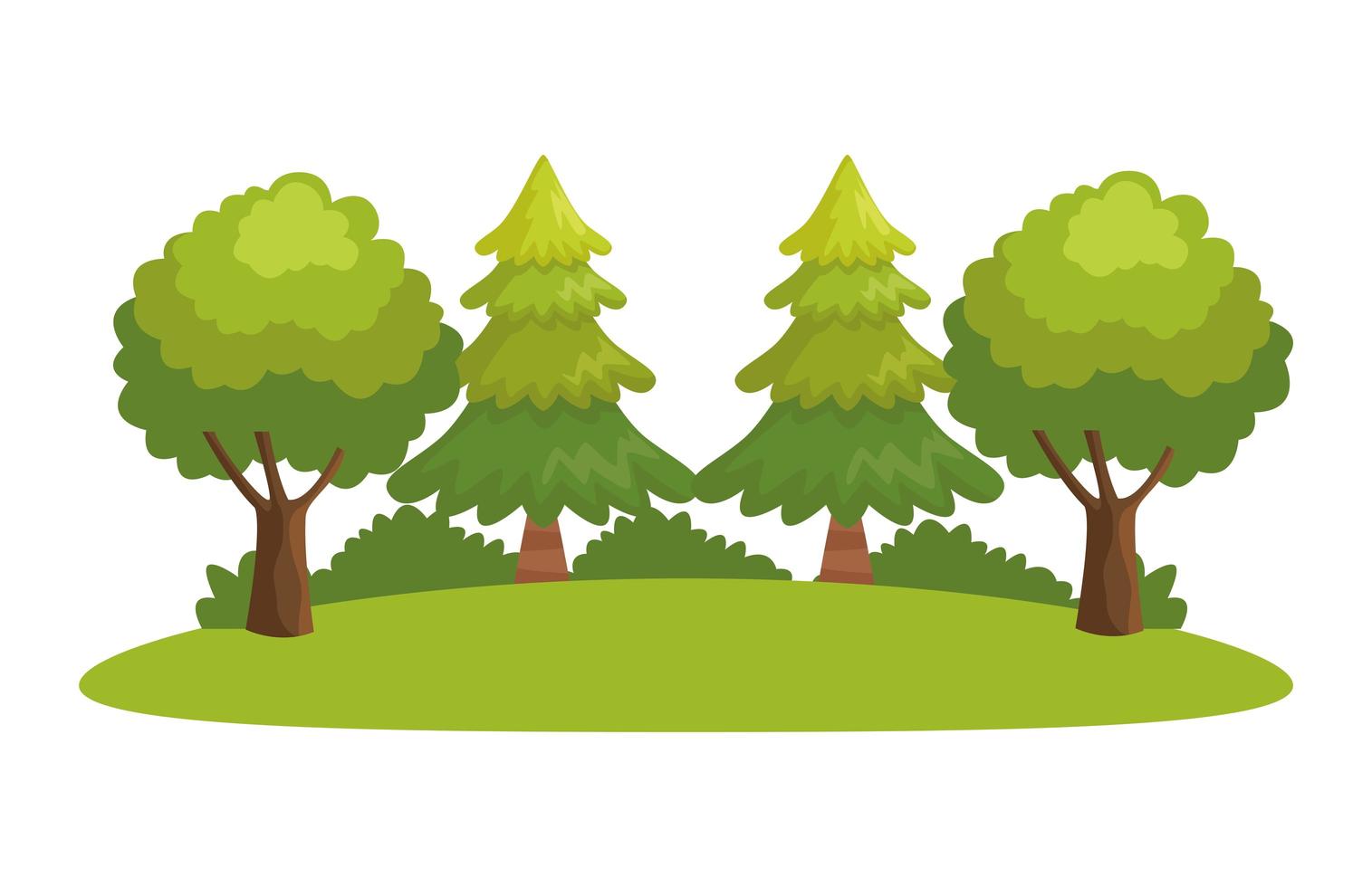 trees forest scene vector