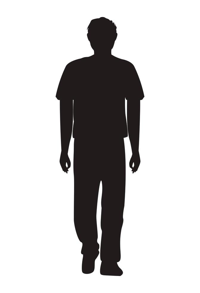 man standing silhouette vector