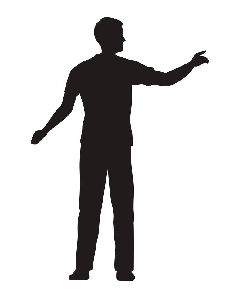 man standing silhouette vector