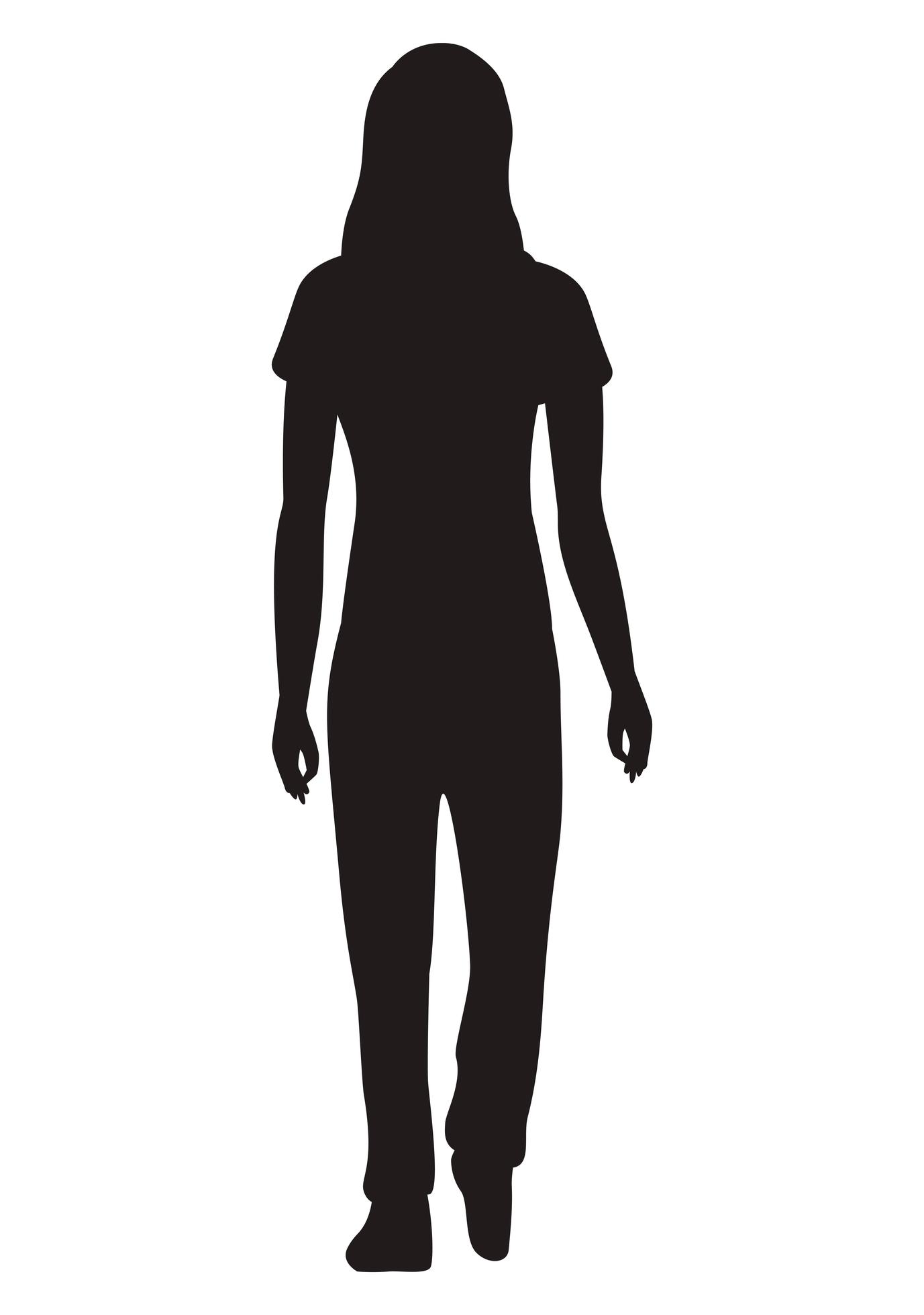 Woman Standing Alone Silhouette