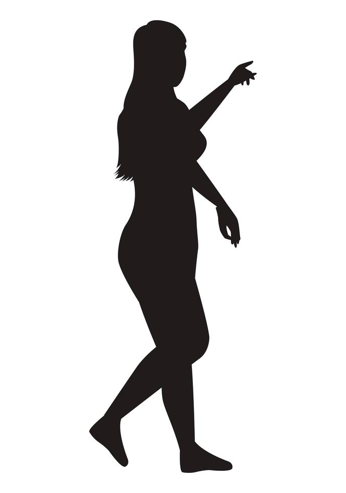 woman walking silhouette vector