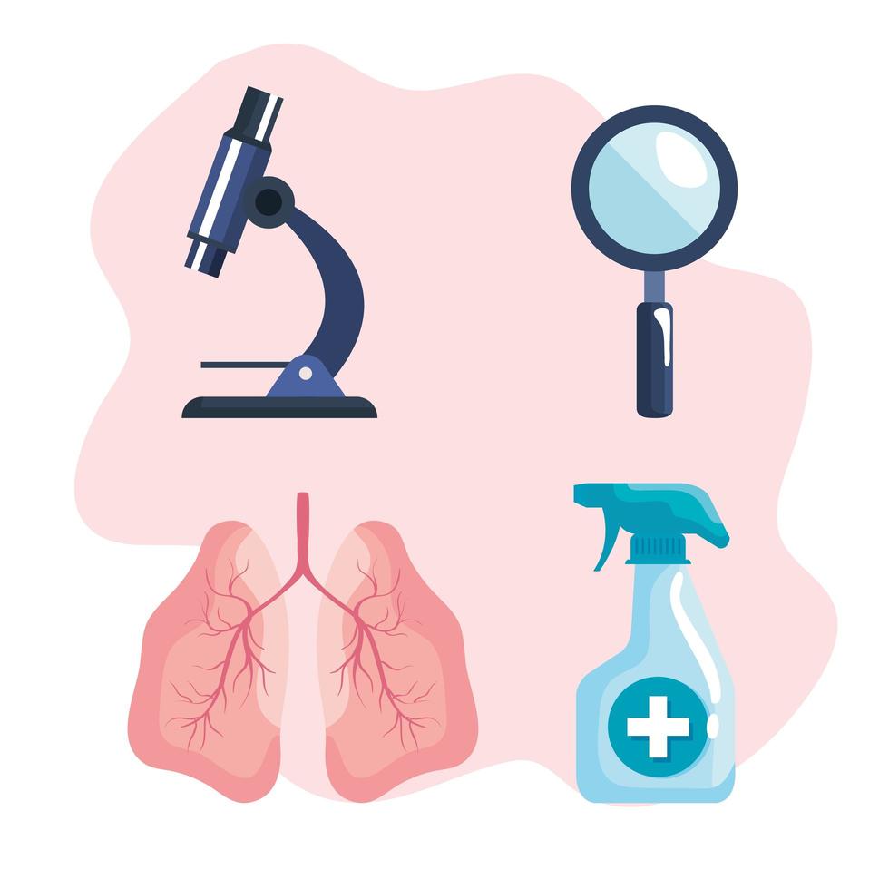 bundle of medical and laboratory icons vector