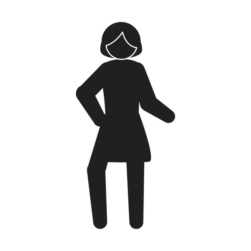 pictograma de personaje de mujer vector