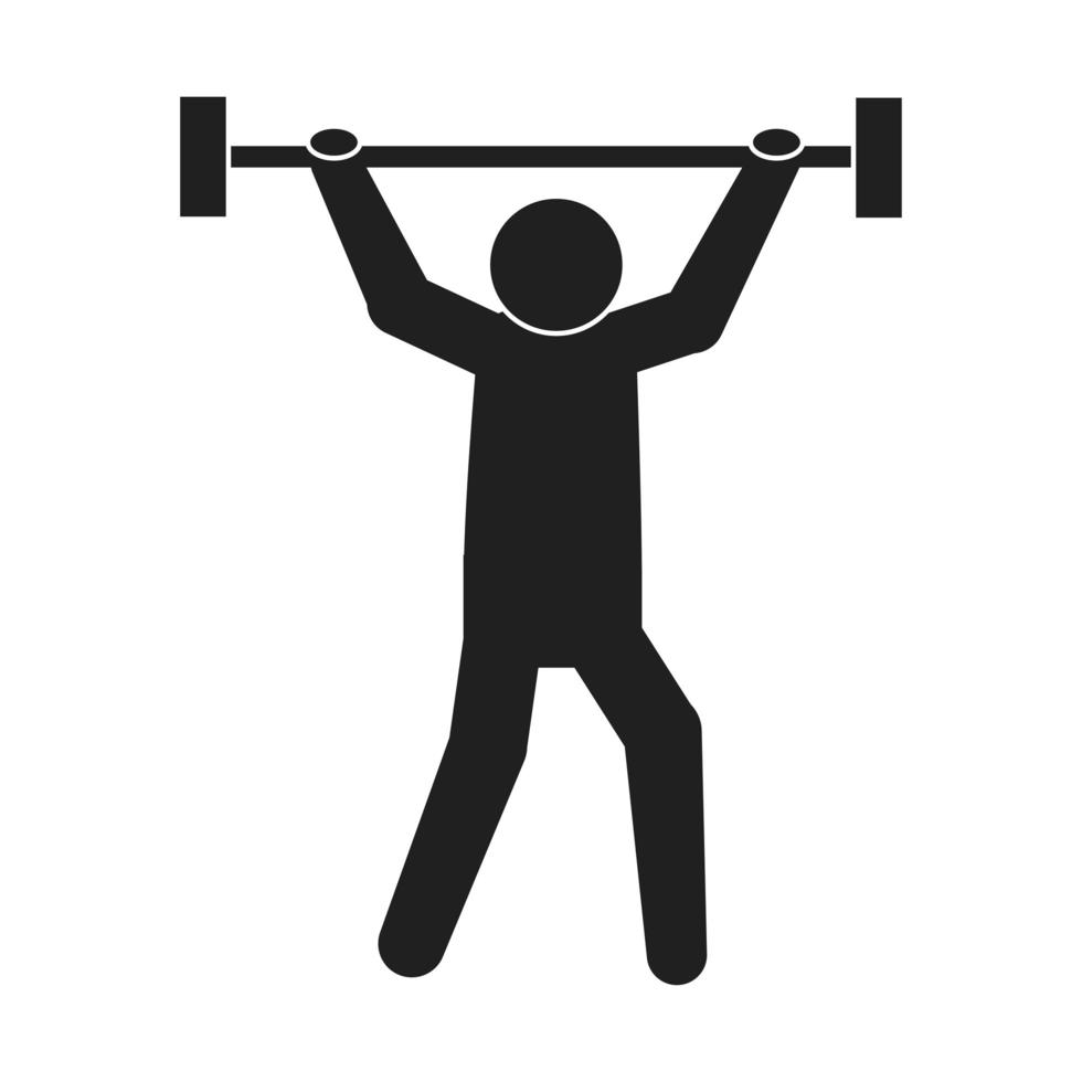 man lifting barbell vector