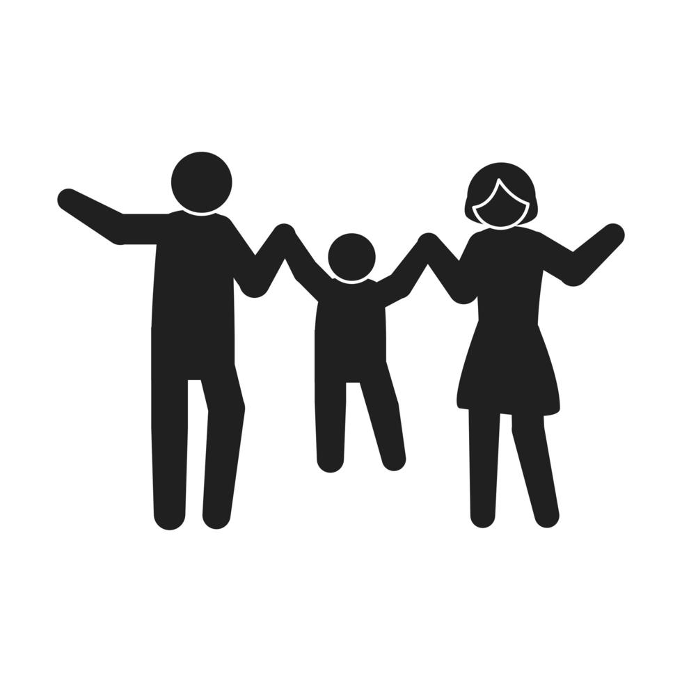 family together pictogram vector