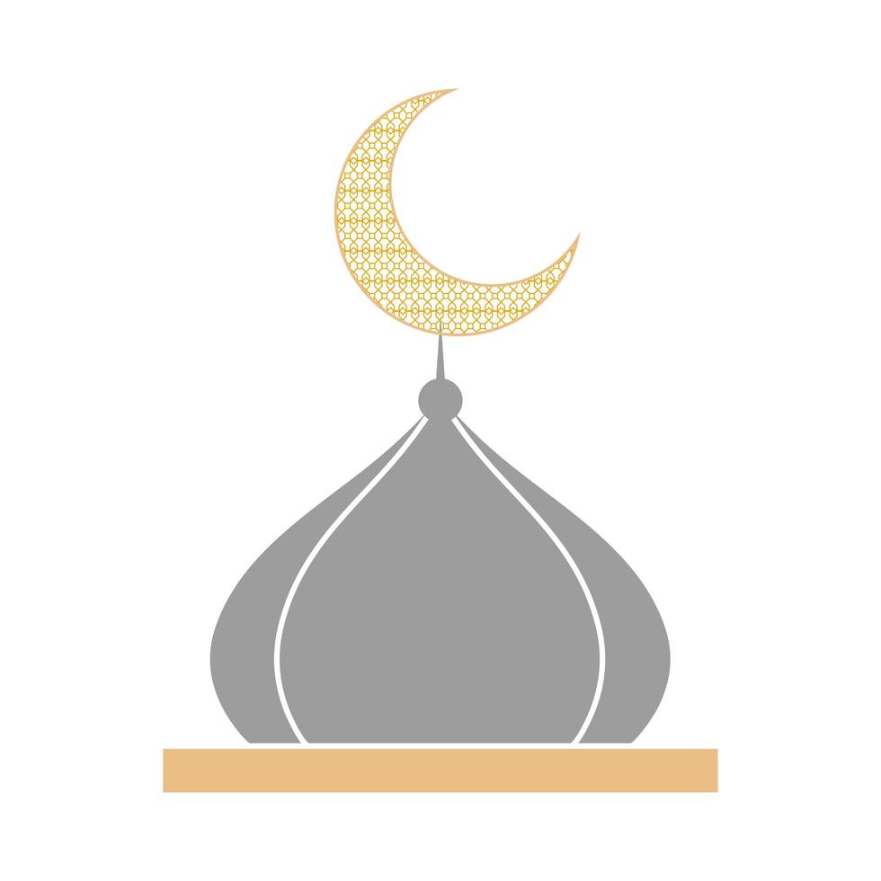 arabic dome moon vector