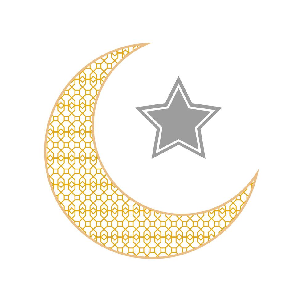 arabesque moon star vector