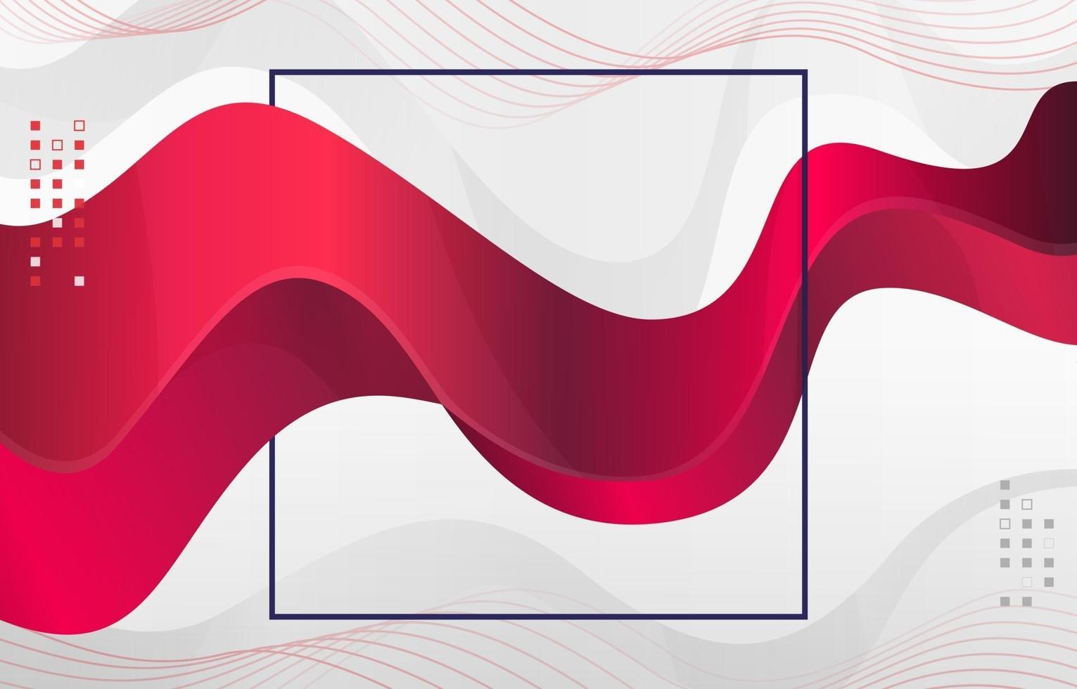Modern red color wave style background vector