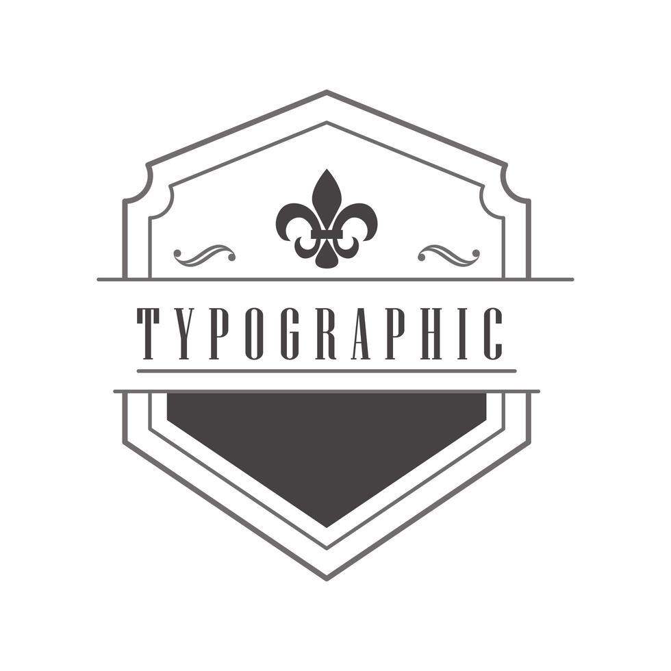 insignia tipográfica vintage vector