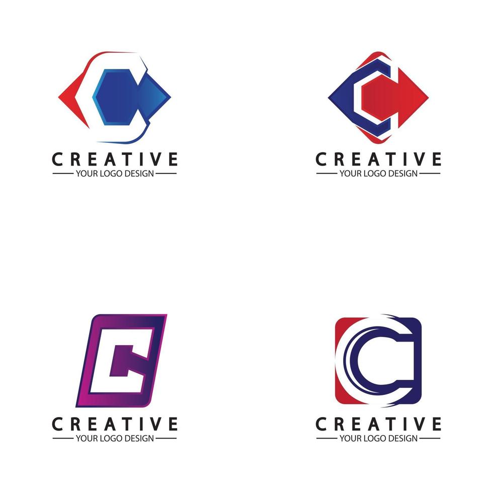 Letter C Logo icon vector illustration design template