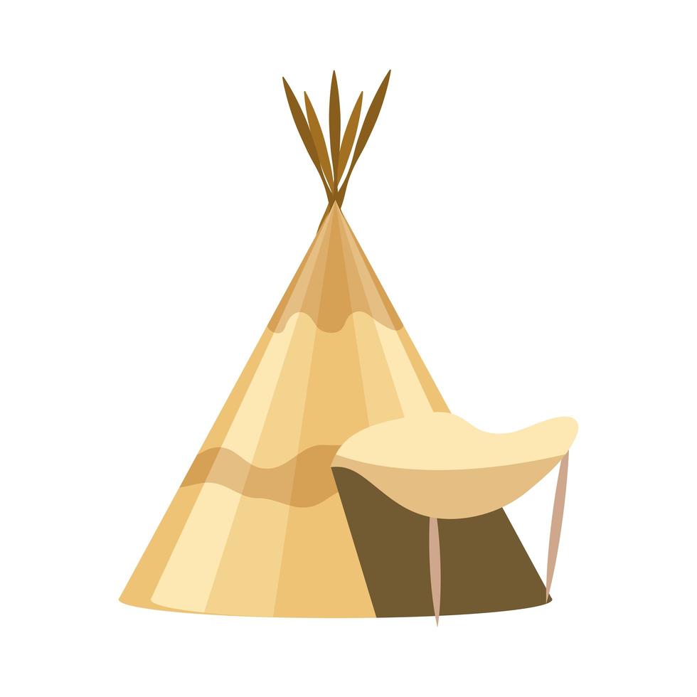 west teepee cartoon vector