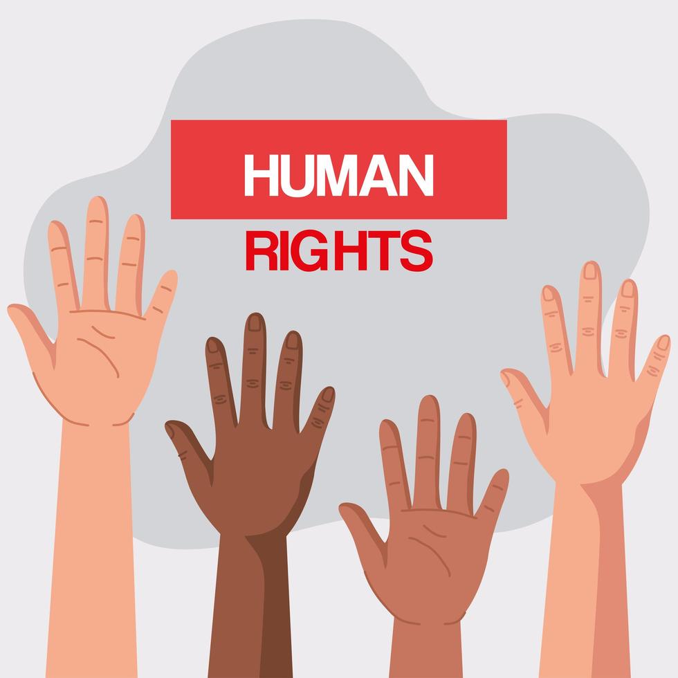 Human rights with diversity hands vector design